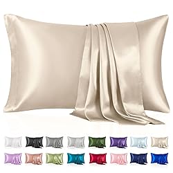 Silk Like Satin Pillowcase Cal King Size, Beige