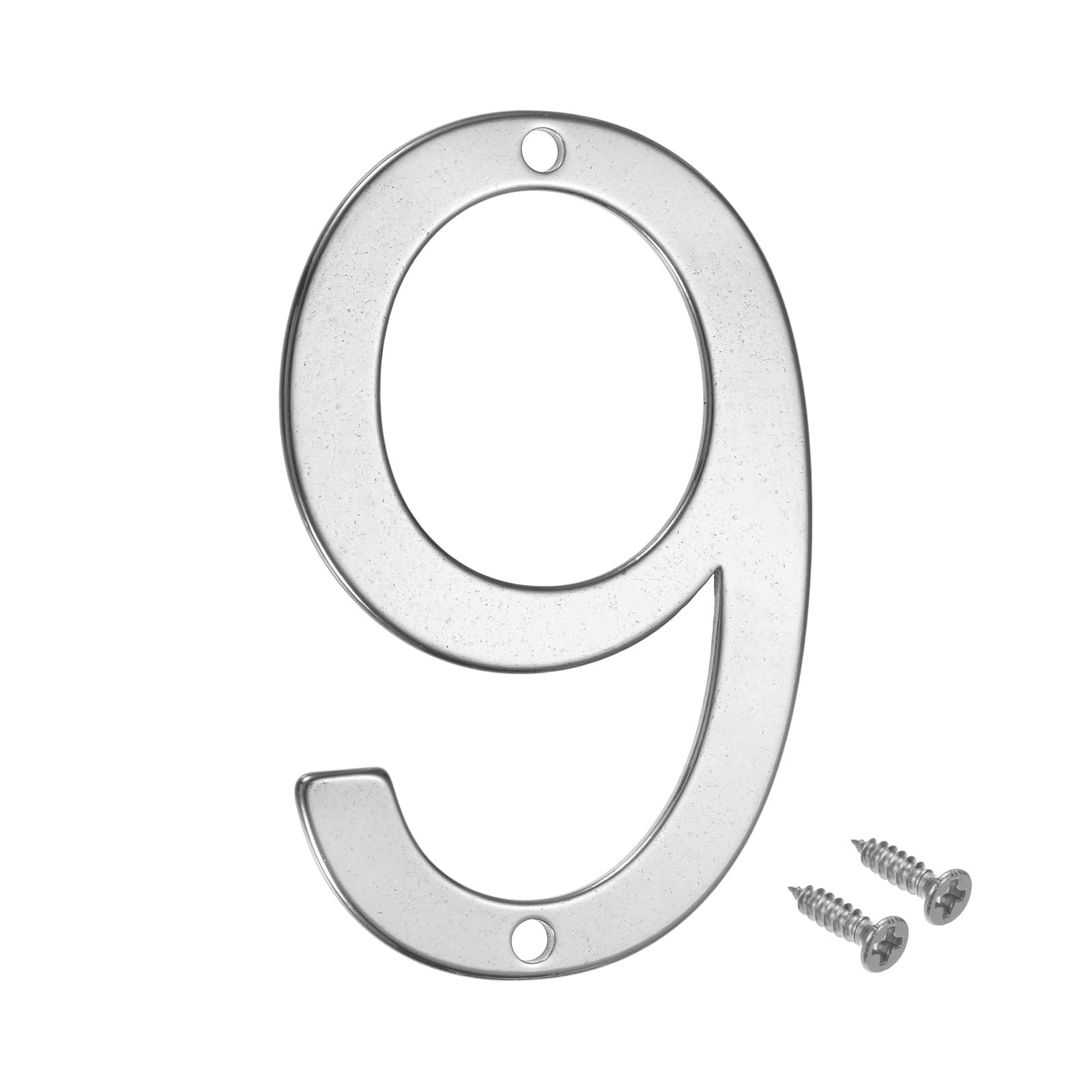 M METERXITY 1-Pack House Number, 3 Inch 304 Stainless Steel Mailbox Number Door Number Signage for Garden/Hotel/Mailbox/Address/Sign, House Number for Outside [Number 9, Silver]