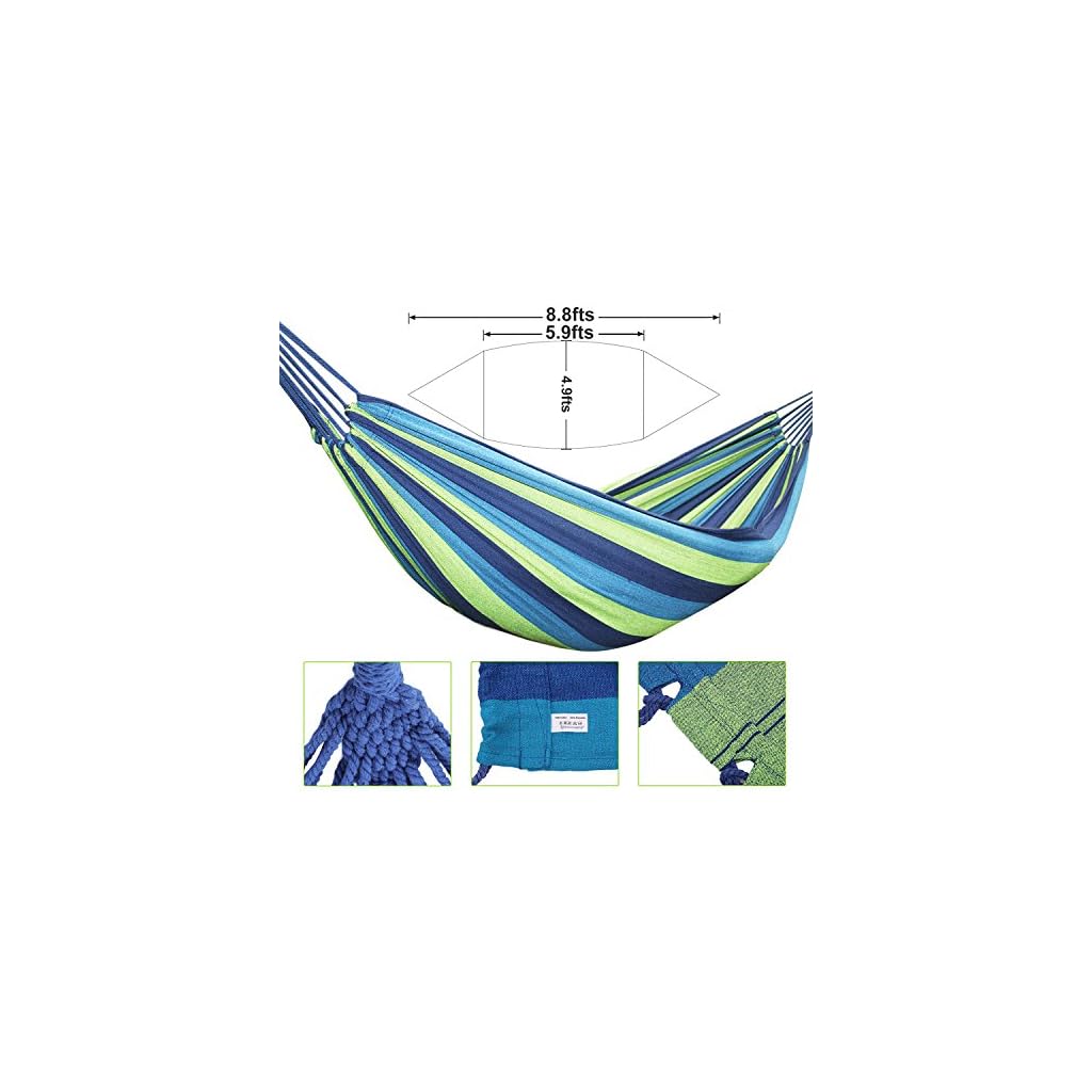 AC Doctor INC Outdoor Leisure Double 2 Person Cotton Hammocks 450lbs