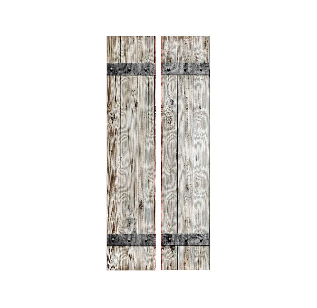 Alwayspon Modern Art Woodern 3D Door Sticker, Peel and Stick Removable Vinyl Door Decals for Home Decor, 32.3x78.7(82x200cm), 2 Pcs Set