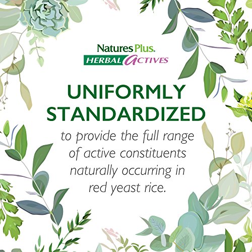 Natures Plus Herbal Actives Red Yeast Rice (2 Pack) - 600mg, 1.7% Monacolins - 60 Vegan Tablets, Extended Release - Herbal Supplement - Cholesterol Support - Vegetarian, Gluten Free - 30 Servings - Thumbnail 7