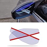 2Pcs Car Rear View Mirror Rain Visor Guard, Carbon
