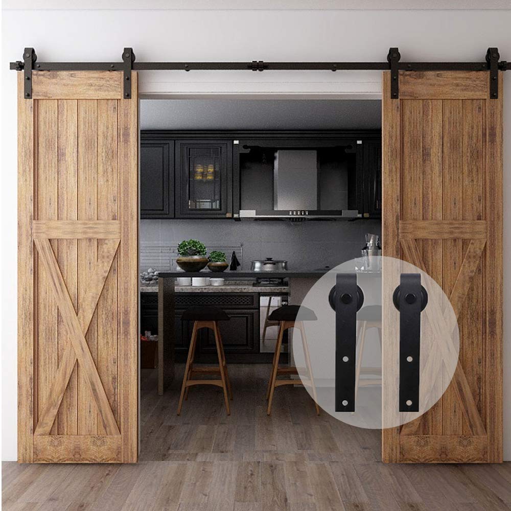CCJH 108"/9ft Sliding Door Hardware Barn Door Hardware Accessories Kit Wooden Door