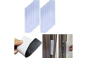 GINFH 12 Pack Lockdown Magnetic Strips Door Security Devices Thin Magnetic Strips School Office Emergency Easy Quick Lock Door Latch (12, White)