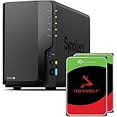 Synology DS225+ 2-Bay Diskstation NAS (Intel Celeron J4125 Quad-Core, 2 GB Non-ECC DDR4 SODIMM 1 x 2,5 GbE und 1 x 1 GbE RJ-4