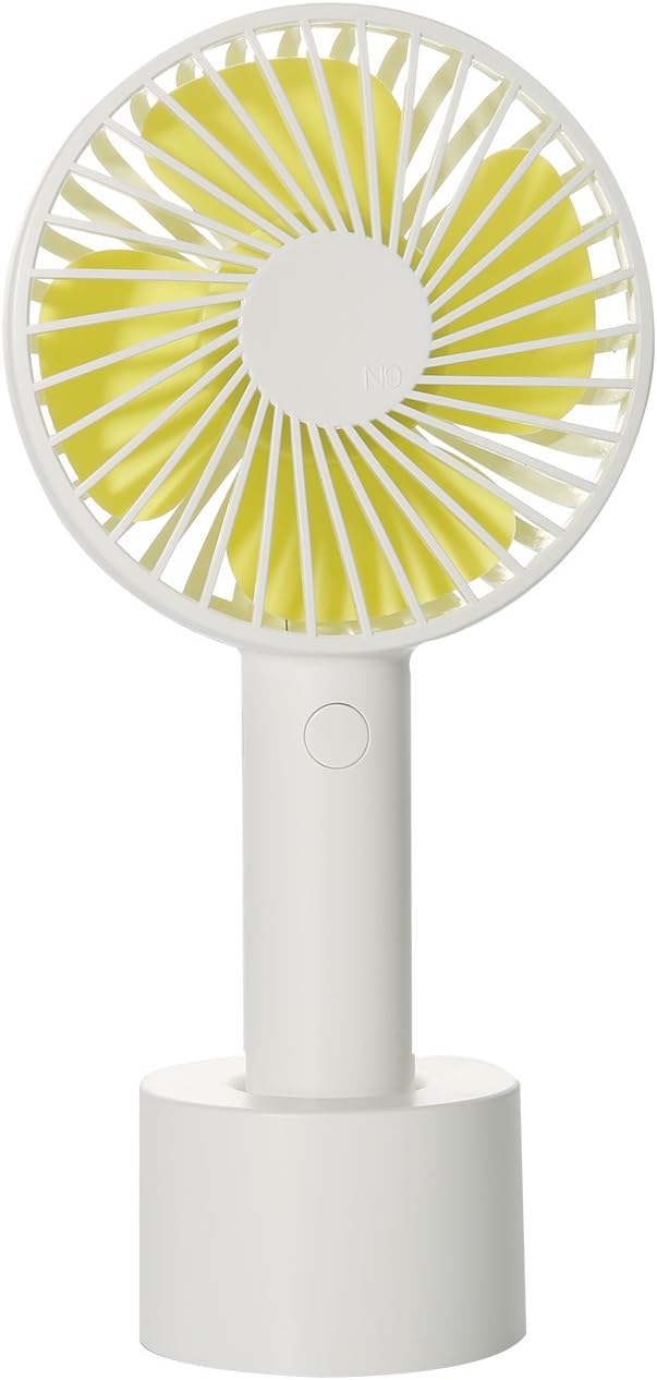 FREEWISE Personal Fan Battery Operated Small 4 Inch hand held Portable USB Rechargeable 3 to 10 Hours Play Time 3 speed (White)