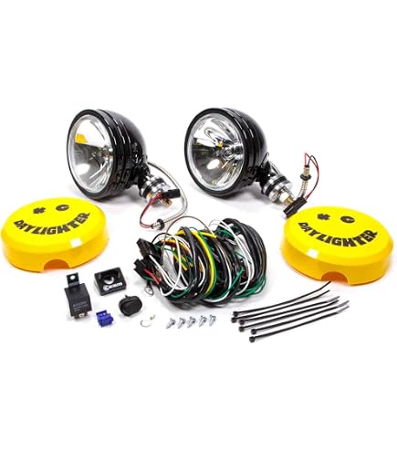 Housses Souples En Vinyle Noir KC HiLites 15.2cm - Pour Phares SlimLites Et Daylighters, Paire, Logo Jaune
