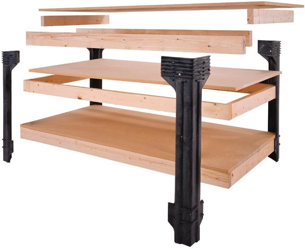 2x4basics 90164 Custom Work Bench and Shelving Storage System, Black: Home Improvement
