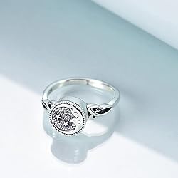 YAFEINI Moon and Star Urn Ring for Ashes Sterling