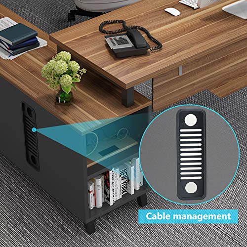 image for L-Shaped Desk, Tribesigns Large Executive Office Desk Computer Table W