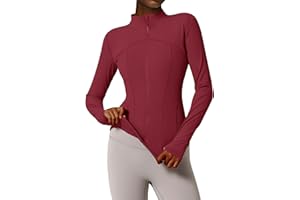 Gacaky Women's Slim Fit Workout Running Track Jackets Full Zip-up Yoga Athletic Jacket with Thumb Holes