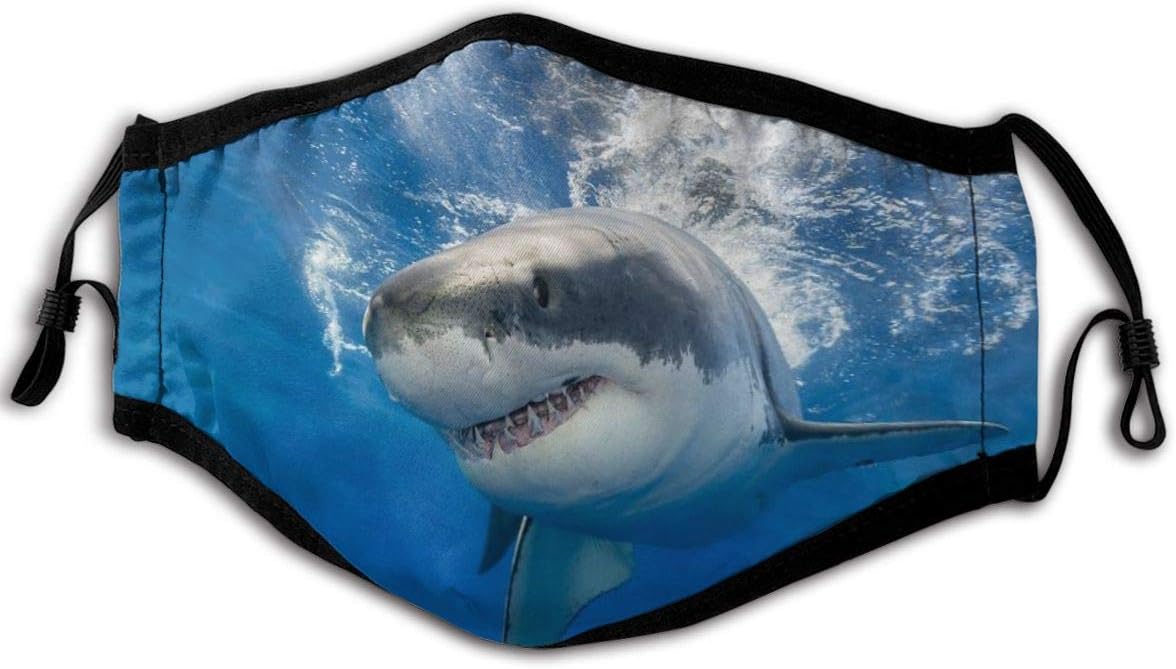 Great White Shark In Mexico Fashion Ear Hook Ventilation Dust Mask Breathing Full Mask Dust And Pollen Proof