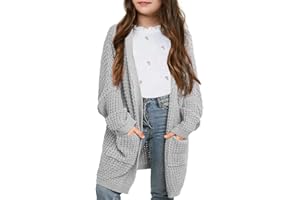 SySea Girls Batwing Long Sleeve Cardigan Open Front Chunky Knit Sweaters Coats with Pockets
