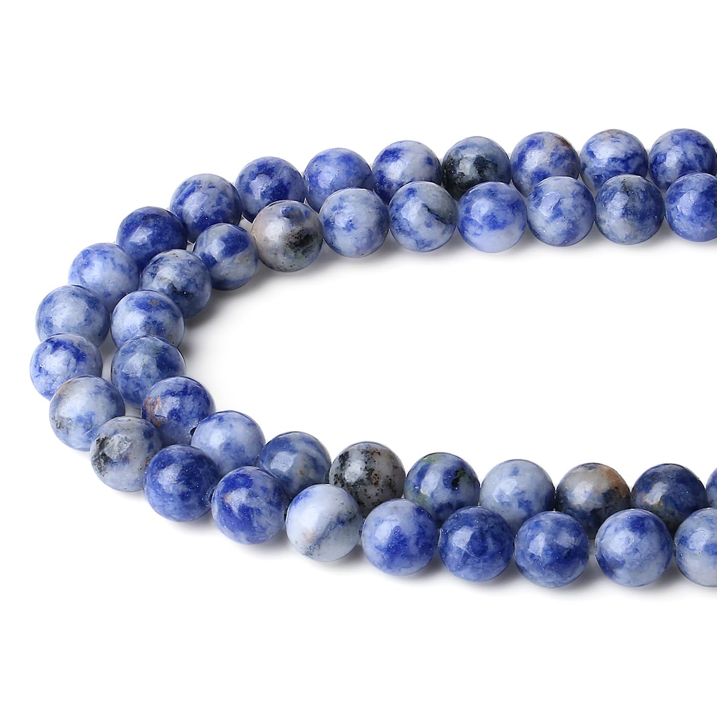 XIANNVXI 8mm Round Loose Blue Beads for Bracelet Making Blue Crystal Beads for Crafting for Jewellery Making 47 Pcs