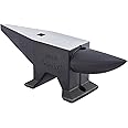 VEVOR Cast Iron Anvil, 132 Lbs/60kg Single Horn Anvil, High Hardness Rugged Round Horn Anvil Blacksmith, with Large Countertop and Stable Base, for Bending and Shaping
