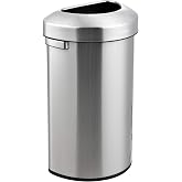 Global Industrial 16 Gallon Stainless Steel Semi-Round Open Top Receptacle
