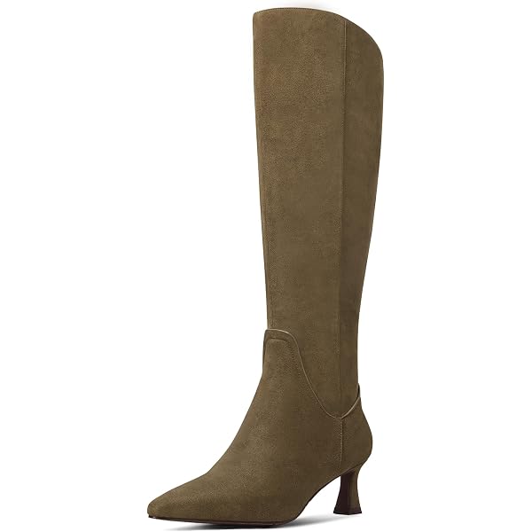 Style & Co. Women's Wynterr Knee-High Boots - Faux Suede Almond Toe Wedge Heel Fashion Boots