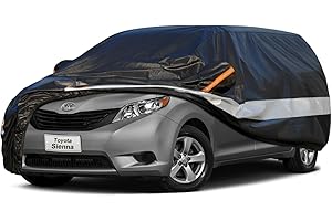 Holthly 10 Layers Car Cover Custom Fit for Toyota Sienna (2010-2024),Waterproof All Weather for Automobiles, Outdoor Full Cover Sun UV Rain Protection.Black