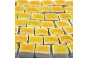 ALEA MOSAIC Art Supplies Handmade Mini Tiles Square Mosaic Tiles Bulk 1000 Pcs 0.19 inch 5 mm 0.5 cm Maize, WY04