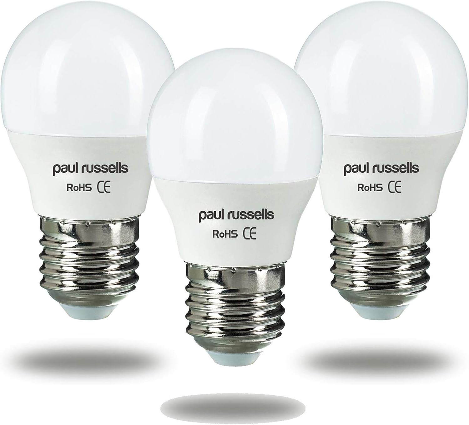 3 Pack 7Watt Golf Ball LED Light Bulbs E27 / ES/Edison Screw Paul ...
