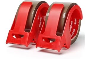SINOPACK Heavy Duty Brown Packaging Tape 2Pack 1.88Inches X 55Yds with Dispenser Brown Packing Tape for Shipping and Moving, Strong Sealing on All Box Types