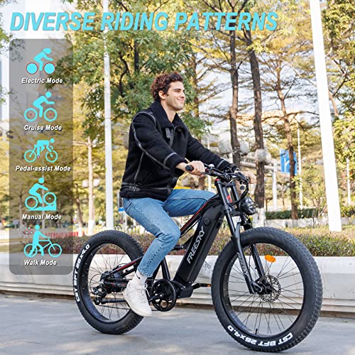 1500W Electric Bike For Adults - 20 Fat Tire E-Bike, 48V 18.9AH Battery, 34 MPH, 7-Speed, LCD Display, For Off-Road & Commuting