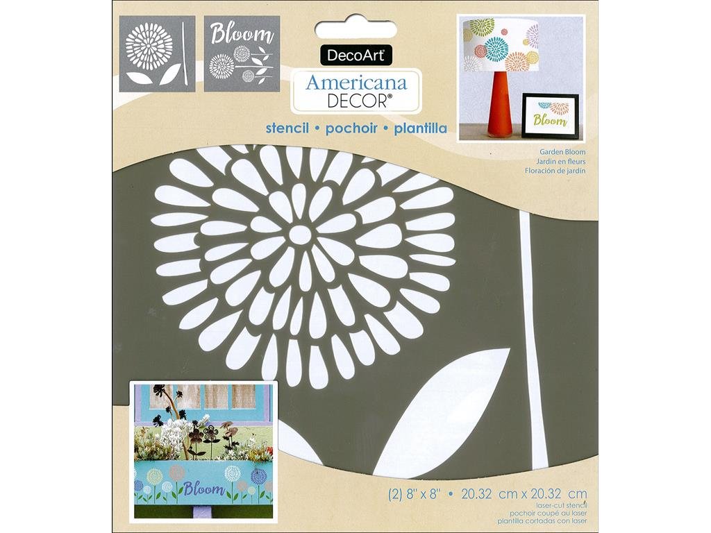 DecoArt Americana Decor Stencil 8x8 Garden Bloom, None, Extra Large, One Size