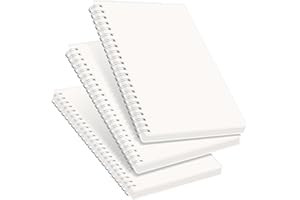 RETTACY Blank Journal Notebook, 3-Pack, A5 Blank Spiral Notebook with 160 Pages per Pack, 5.7'' × 8.3'' Medium Size, 68 LB/100 GSM Thick Paper, Flexible Plastic Cover, for Sketching, Drawing