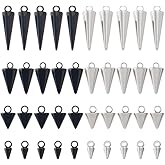Hobbspring 40Pcs 4 Sizes Cone Charms Stainless Steel Spike Pendants Punk Style Charms Metal Dangle Pendants for Jewelry Making Bracelet Necklace Earrings Keychain DIY Accessories