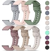 Tobfit 20mm 22mm Watch Bands Quick Release Watch Straps with Color Matched Metal Buckle, Soft Silicone Breathable Replacement Sport Watch Wristbands for Women Men