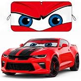 Car Windshield Sun Shade, Universal Fit Compact Sedan SUV, Angry Red | 59 x 27.5
