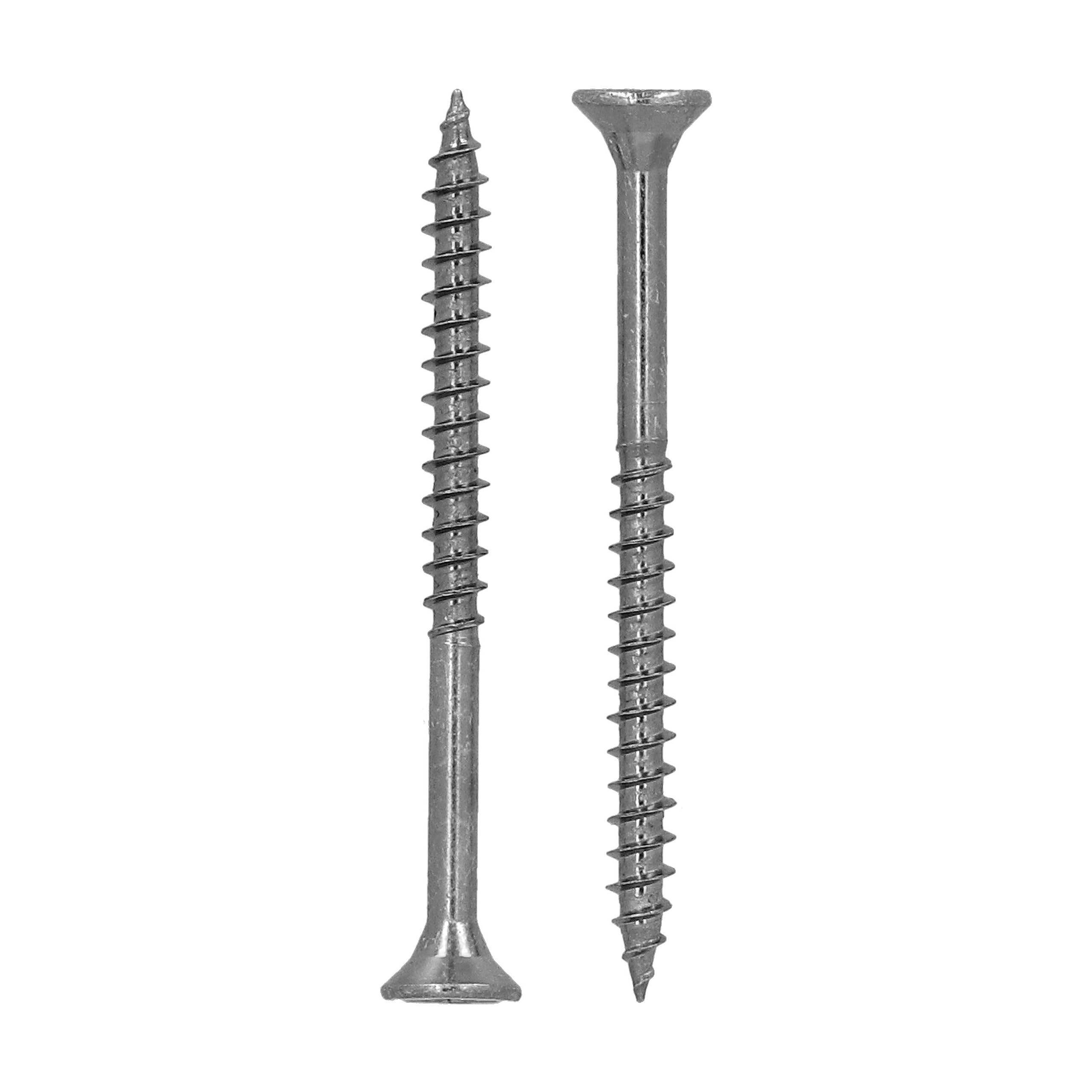 HELPMATE - Universal screws, countersunk head, 4.0x50, stainless steel A2, rustproof - 400 pieces of wood screws with PZ 2 drive and partial thread - chipboard screws for indoor and outdoor use
