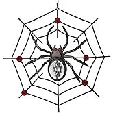 Matashi Black Spider Hanging Ornament for Christmas Tree w Clear, Red Crystals – Lucky Spider Web Decoration for Tree, Seasonal Decor Holiday Hanging Ornament Gift Inspired by Christmas Spider Legend