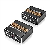 CORSAHD 4K@60Hz HDMI Splitter 1x2 4:4:4,18 Gbps,Supports Soundbar,HDCP Bypass,EDID,Duplicate/Mirror/Copy,Downscale, HDR,Dolby Vision Atmos,4K HDMI Splitter 1 in 2 Out for Dual Monitors