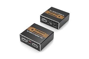 CORSAHD 4K@60Hz HDMI Splitter 1x2 4:4:4,18 Gbps,Supports Soundbar,HDCP Bypass,EDID,Duplicate/Mirror/Copy,Downscale, HDR,Dolby Vision Atmos,4K HDMI Splitter 1 in 2 Out for Dual Monitors
