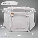 Venture All Stars Foldable Baby Playpen Large Portable Mesh Mat Silver view 7