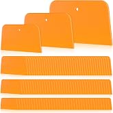 Frienda 6 Pcs Body Filler Spreaders Plastic Auto Putty, 3 Sizes | Ideal for Applying Fillers Glazes Caulks Paint, Smoothing Auto Repair Putty, Orange Plastic Tools for Dent Work