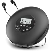 Arafuna Portable CD Player with Anti-Skip, Programmable Tracks, Earphones | Compact Discman CD Player-Personal Music Player with Large LCD Screen, CD-R, CD-RW Playback for Home, Car, Travel, Party