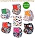 Pocket Cloth Diapers All in One Design Adjustable Size 6 Pack and 6 Built-in Inserts and 1 Wet Bag