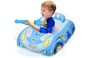 JALAROMA Baby Pool Float Police Car Design Toddler Pool Float Heavy Duty Toddler Floaties Inflatable Boat Floaties for Toddlers 1-2 Kids Pool Floats for Toddlers 1-3 Baby Swim Float for Kids Age1-5 Boys Girls
