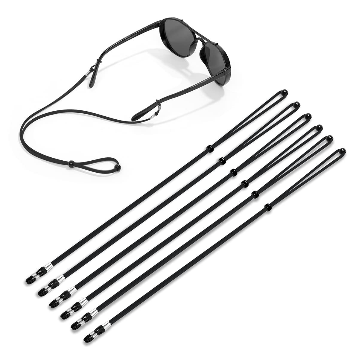 Photo 1 of VOOGLASS Glasses Strap(6 PCS) Sports Eyeglass Strap,Adjustable Sunglasses Lanyard Neck Holders Cord Retainer for Men Women