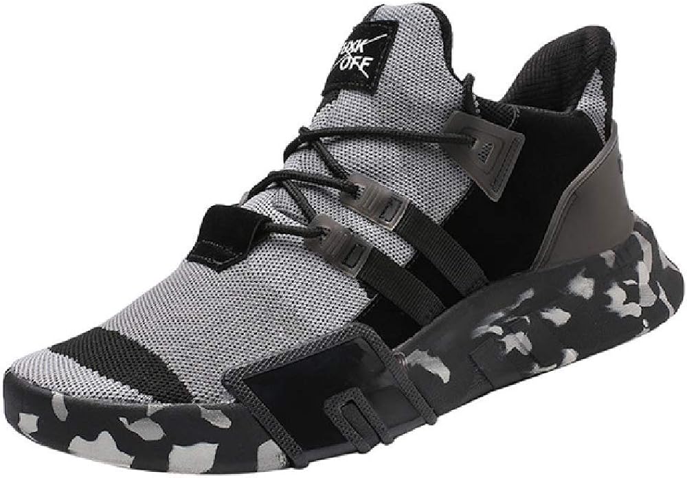 RCTO Men's Sports Shoes Fashion Versatile Lightweight Flat Casual Sports Trend Slip Wear-Resistant Comfortable Running Shoes