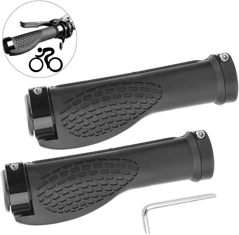 Jueapu Bike Grips Handbars Ergonomic Design Rubber Bicycle Grips with Widen Holding Surface Unti-Skid Handlebar Grips Shockproof Handlebar Cover for Bike Mountain Road MTB