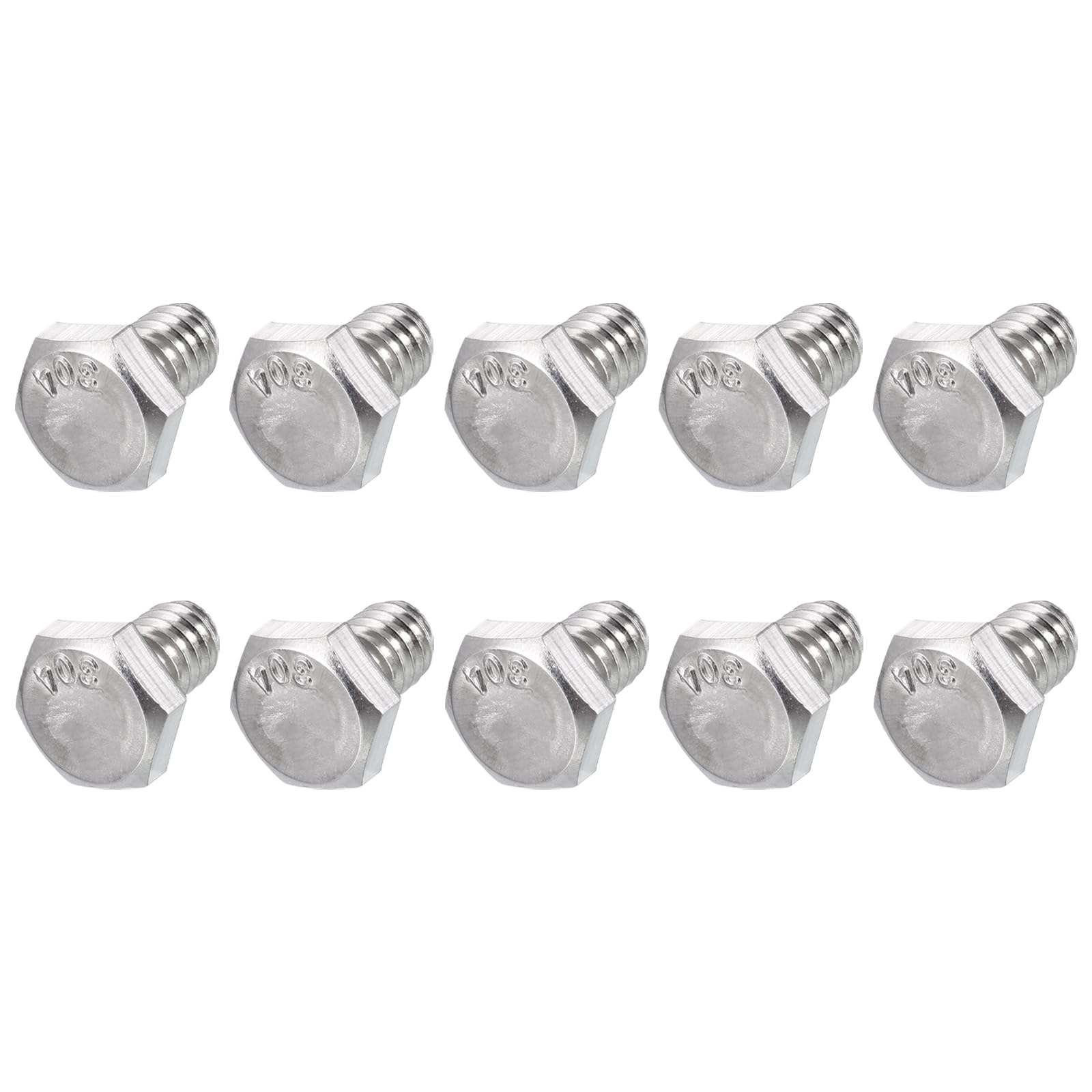 METALLIXITY Hex Head Bolts (1/4-20 x 3/8") 30Pcs, 304 Stainless Steel 18-8, Fully Threaded, External Hex Drive, Plain Finish, Hex Head Screw Bolt, Silver — image 1