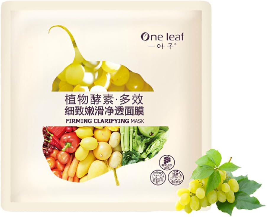 AWEN One Leaf Firming Clarifying Facial Mask 5pcs – Replenishment, Rejuvenation, Firming Fine Lines and Net Through