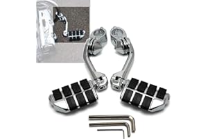 XFMT Chrome Long Highway Pegs 1-1/4" Footpegs Compatible with Harley Davidson/Honda/Yamaha/Kawasaki/BSA/Norton/Triumph Bobber,Chopper,Cafe racer,ATV,UTV,Scooter