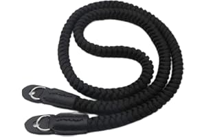HITHUT Paracord Woven Camera Neck Shoulder Strap Belt Hand Compatible with Canon Nikon Sony Olympus Pentax Fujifilm Panasonic SLR DSLR Digital Mirrorless Cameras 42 inch Black