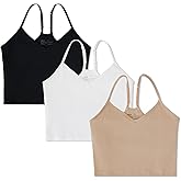 Pact Organic Cotton Women's Everyday Shelf Bra Cropped Camisole 3-Pack