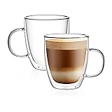 CNGLASS Double Wall Glass Coffee Mugs 12