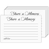 Funeral Card -Share A Memory Funeral Cards – Great for Birthday, Anniversary, Bridal Shower and Graduation Celebration and Memorial and Funeral | 4 x 6” | 50 Cards per Pack